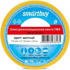 Изолента Smartbuy (SBE-IT-19-20-y), 0.18х19мм, 20 метров, желтая