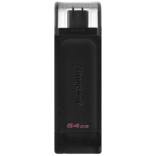 Флеш-накопитель USB 3.0, 64GB, Kingston (DT70/64GB) DataTraveler 70, Type C, черный