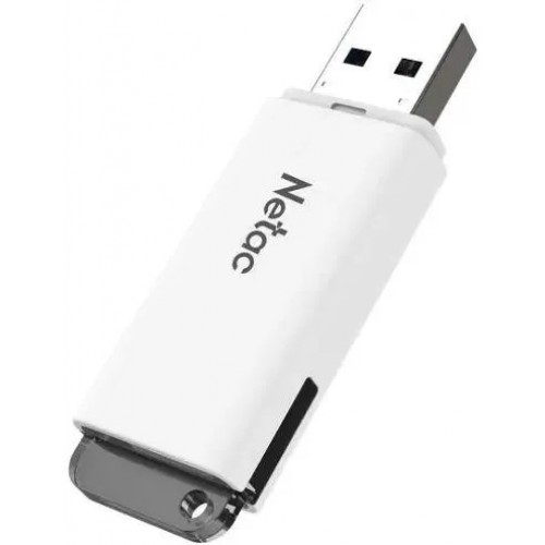 Флеш-накопитель USB, 128GB, с LED индикатором, Netac U185 (NT03U185N-128G-20WH), белый