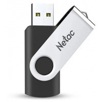 Флеш-накопитель USB, 128GB, поворотная крышка, Netac U505 (NT03U505N-128G-20BK), черный/серебро