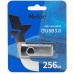 Флеш-накопитель USB 3.0, 256GB, Netac U505 (NT03U505N-256G-30BK), черный/серебро