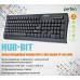 Мультимедийная проводная клавиатура, 104 клавиши, Perfeo «HUB-BIT» Multimedia, 3 USB Station (PF_5139), черный