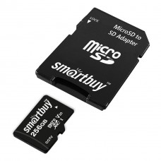 Карта памяти microSDXC 256GB Class 10 U3 V30 для видеонаблюдения, с адаптером SD, Smartbuy (SB256GBSDCCTV)