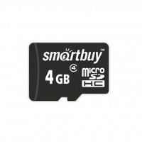 Карта памяти MicroSD 4GB Class 4, SmartBuy (SB4GBSDCL4-00), без адаптера