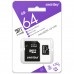 Карта памяти MicroSD 64GB Class 10 UHS-I V10 для видеонаблюдения + SD адаптер,  SmartBuy (SB64GBSDCCTV)