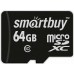 Карта памяти MicroSD 64GB Class 10 + SD адаптер, SmartBuy (SB64GBSDCL10-01LE)