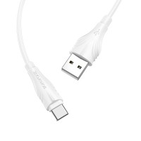 Кабель USB — TypeC -C, BOROFONE BX18 Optimal, 1.0м, круглый, 3.0A, силикон, цвет: белый 