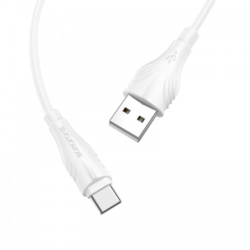 Кабель USB — TypeC -C, BOROFONE BX18 Optimal, 1.0м, круглый, 3.0A, силикон, цвет: белый 