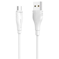 Кабель USB - MicroUSB, BOROFONE BX18 Optimal, 1.6А, 2 м, белый