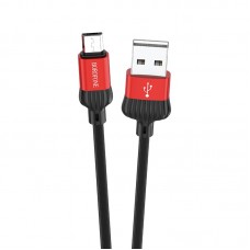 Кабель USB - микро USB Borofone BX28 Dignity, 1.0м, круглый, 3.0A, силикон, цвет: красный