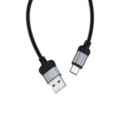 Кабель USB - микро USB Borofone BX28 Dignity, 1.0м, круглый, 3.0A, силикон, цвет: серый металлик