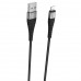 Кабель USB - Lightning 8 pin, Borofone BX32 Munificent, 1.0м, 2.4А, круглый, нейлон, цвет: черный