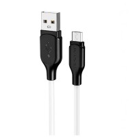 Кабель USB - микро USB Borofone BX42 Encore, 1.0м, круглый, 2.4A, силикон, цвет: белый