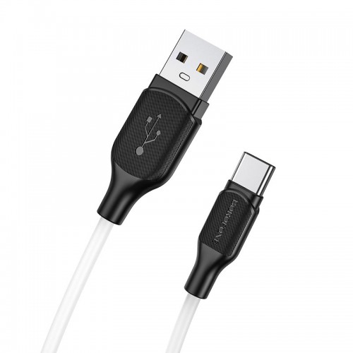 Кабель USB - Type-C Borofone BX42 Encore, 1.0м, круглый, 3,0А, силикон, цвет: белый