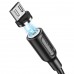 Кабель USB - microUSB, BOROFONE BX41 Amiable, магнитный, 2.4А, 1 м, черный