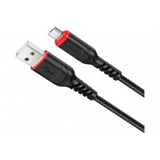 Кабель USB - микро USB, HOCO X59 Victory, 1.0м, круглый, 2.4A, ткань, цвет: черный