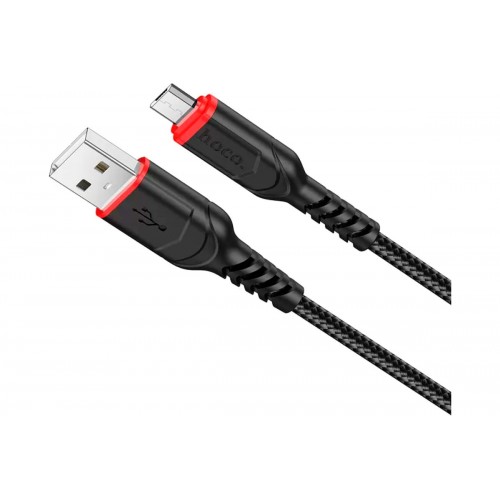 Кабель USB - микро USB, HOCO X59 Victory, 1.0м, круглый, 2.4A, ткань, цвет: черный