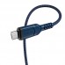 Кабель USB - микро USB, HOCO X59 Victory, 1.0м, круглый, 2.4A, ткань, цвет: синий