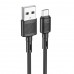 Кабель USB - микро USB, HOCO X83 Victory, 1.0м, круглый, 2.4A, силикон, цвет: чёрный 