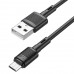 Кабель USB - микро USB, HOCO X83 Victory, 1.0м, круглый, 2.4A, силикон, цвет: чёрный 