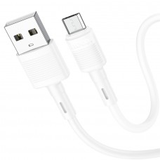 Кабель USB - микро USB, HOCO X83 Victory, 1.0м, круглый, 2.4A, силикон, цвет: белый 