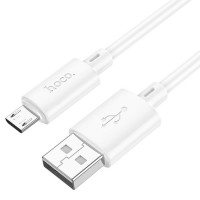 Кабель USB - микро USB, HOCO X88 Gratified, 1.0м, круглый, 2.4A, силикон, цвет: белый 