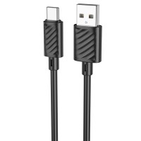 Кабель USB - Type-C, HOCO X88 Gratified, 1.0м, 2.4A, чёрный