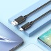 Кабель USB - Type-C, HOCO X88 Gratified, 1.0м, 2.4A, чёрный