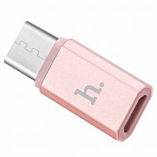 Переходник/Адаптер HOCO Type-C (m) - MicroUSB (f), розовое золото