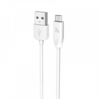 Кабель USB - микро USB, HOCO X1 Rapid series, 1.0м, круглый, 2.1A, силикон, цвет: белый