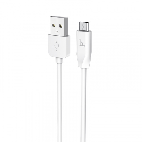 Кабель USB - микро USB, HOCO X1 Rapid series, 1.0м, круглый, 2.1A, силикон, цвет: белый