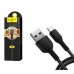 Кабель USB - микро USB, HOCO X20 Flash, 1.0м, круглый, 2.1A, силикон, цвет: черный