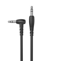 Кабель AUX, Jack 3,5mm(m) - Jack 3,5mm(m) Borofone BL10, 1.0м, круглый, силикон, боковой, чёрный