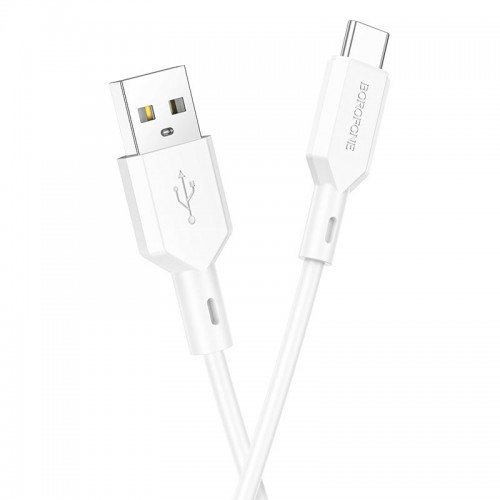 Кабель USB - Type C, BOROFONE BX70 Shengda, 3.0A, длина 1м, белый