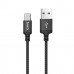 Кабель USB - Type-C HOCO X14 Times speed, 1.0м, круглый, 3.0A, ткань, цвет: чёрный