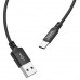 Кабель USB - Type-C HOCO X14 Times speed, 1.0м, круглый, 3.0A, ткань, цвет: чёрный