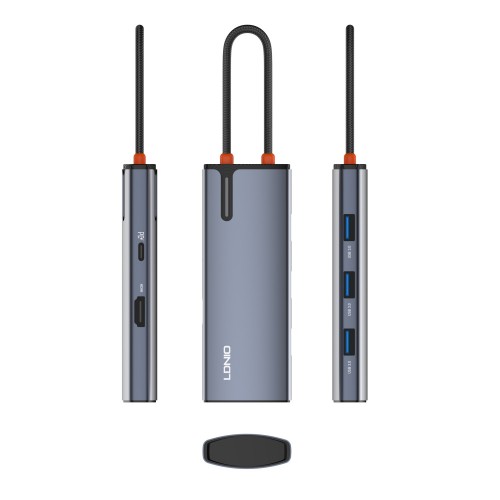 Док-станция 5 в 1, USB-C*1+HDMI*1+USB3.0*3, LDNIO DS-15H (LD_E1570), серый