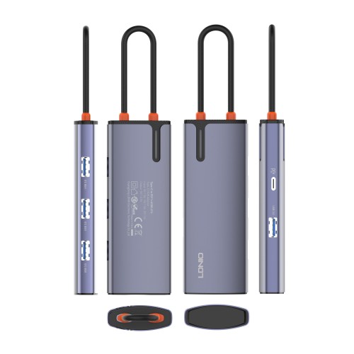 Док-станция 5 в 1, USB-C*1+USB3.0*4, LDNIO DS-15U (LD_E1571), серый