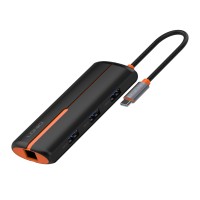 Док-станция 6 в 1, USB-C*1+USB2.0*1+USB3.0*3+RJ45*1, LDNIO Factory DS-26U Outlet (LD_E1573), черный