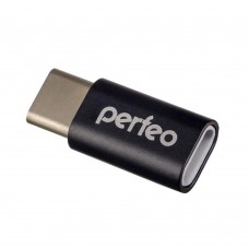 Переходник micro USB adapter with Type-C, Perfeo PF-VI-O005 (PF_A4268), черный