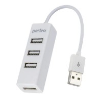 USB - концентратор USB-HUB 4 Port, PERFEO PF-HYD-6010H (PF_A4526), белый