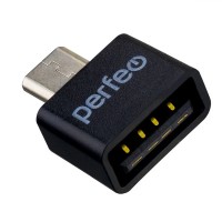 Переходник/Адаптер USB на micro USB c OTG, Perfeo PF-VI-O010 (PF_B4995), чёрный