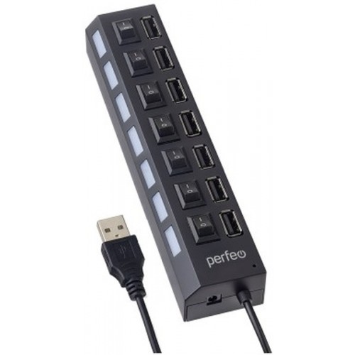 USB - концентратор USB-HUB 7 Port, Perfeo PF-H033 (PF_C3223), черный