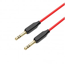 Кабель HOCO UPA11 AUX, Jack 3,5mm(m) - Jack 3,5mm(m), 1.0м, круглый, силикон, цвет: черный