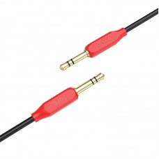 Кабель HOCO UPA11 AUX, Jack 3,5mm(m) - Jack 3,5mm(m), 1.0м, круглый, силикон, цвет: красный 