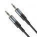 Кабель HOCO UPA23 AUX, Jack 3,5mm(m) - Jack 3,5mm(m) , 1.0м, круглый, нейлон, цвет: серый