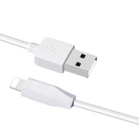 Кабель USB - 8 pin Lightning, HOCO X1 Rapid, 3.0м, круглый, 2.1A, силикон, цвет: белый