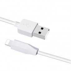 Кабель USB - 8 pin Lightning, HOCO X1 Rapid, 3.0м, круглый, 2.1A, силикон, цвет: белый