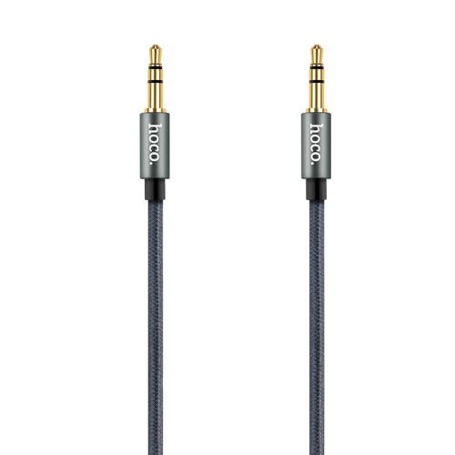 Кабель AUX, Jack 3,5mm(m) - Jack 3,5mm(m) HOCO UPA03 Noble Sound, 1.0м, круглый, ткань, серый