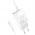 Сетевое зарядное устройство 3хUSB-кабель-Lightning 8-pin,HOCO C93A Easy, 3400mA, 10.8W, белый 